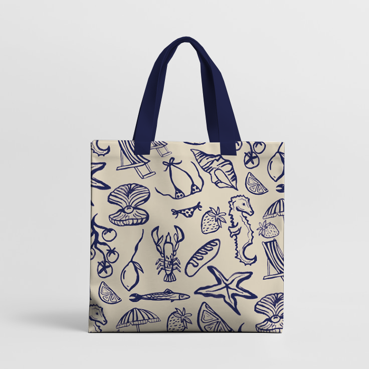 Estampado Silueta de elementos marinos
