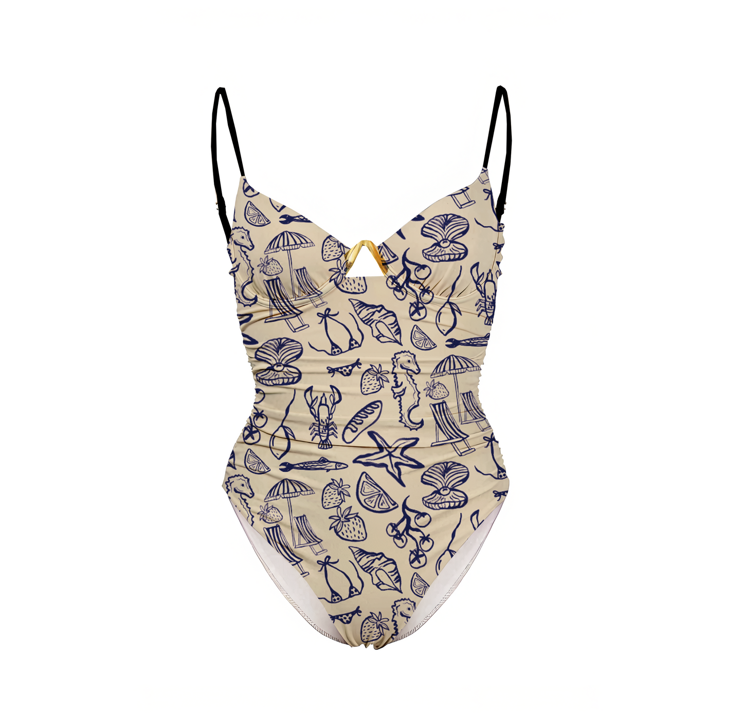 Estampado Silueta de elementos marinos