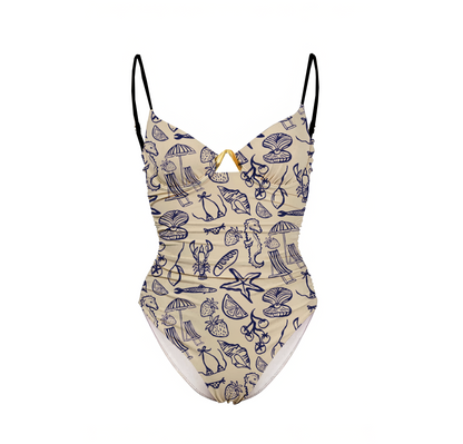 Estampado Silueta de elementos marinos