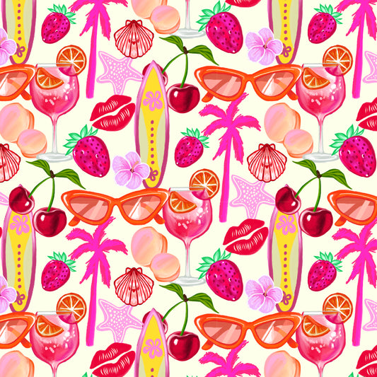 Elementos tropicales coloridos