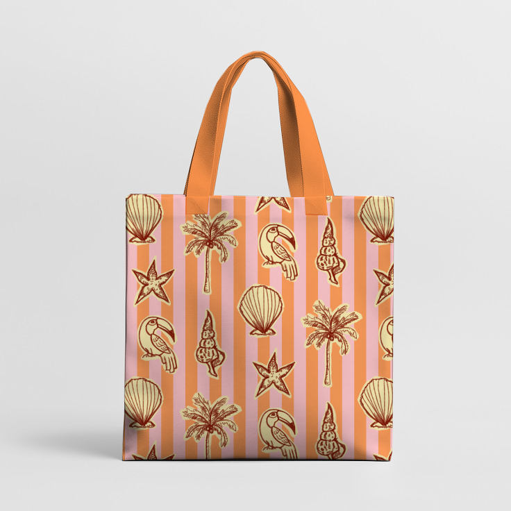 Estampado rayas y tucanes