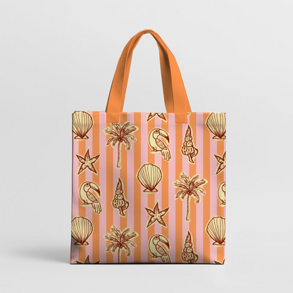 Estampado rayas y tucanes